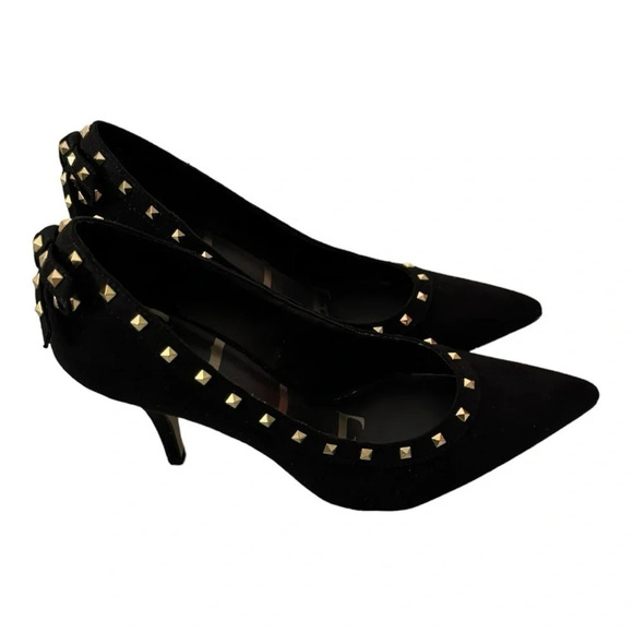 Elle Black Faux Suede Pumps - Picture 4 of 6